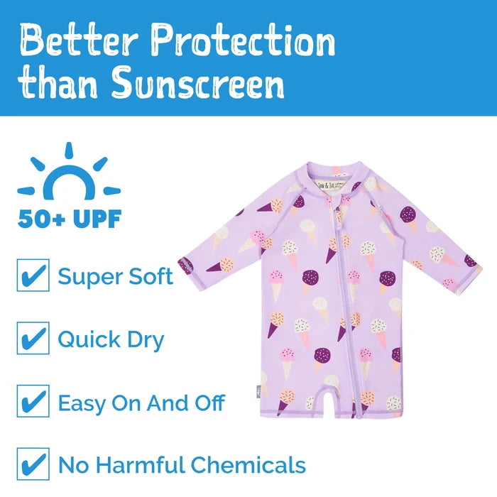 Jan & Jul Sun & Splash UV Jumpsuit - Lavender Ice Cream