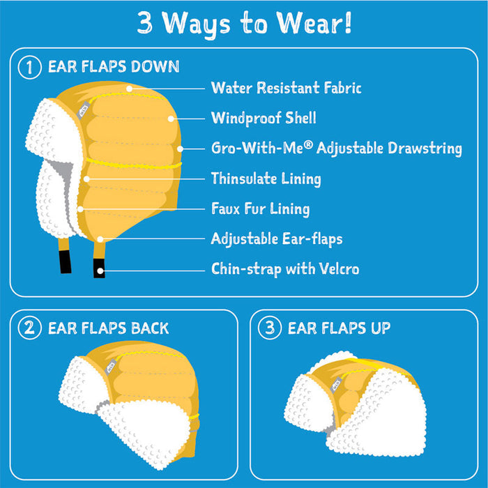 Jan & Jul Toasty-Dry Trapper Winter Hat - Heather Grey