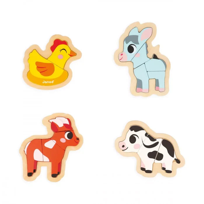 Janod 4 Progressive Puzzles - Farm