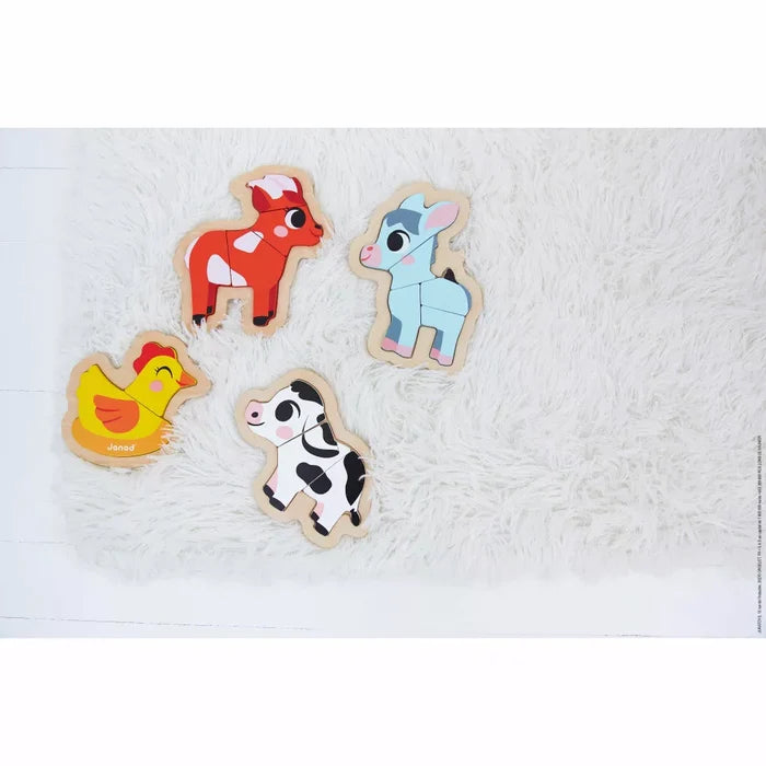 Janod 4 Progressive Puzzles - Farm