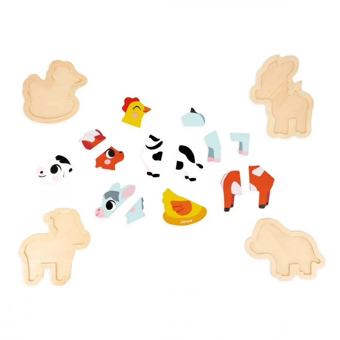 Janod 4 Progressive Puzzles - Farm