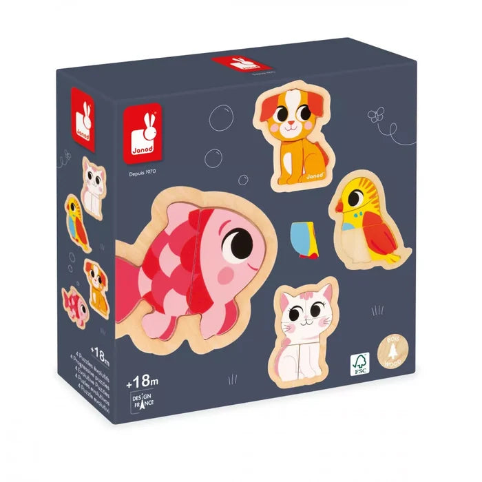 Janod 4 Progressive Puzzles - Pet
