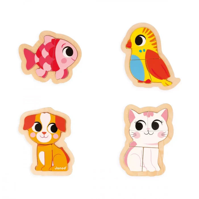 Janod 4 Progressive Puzzles - Pet