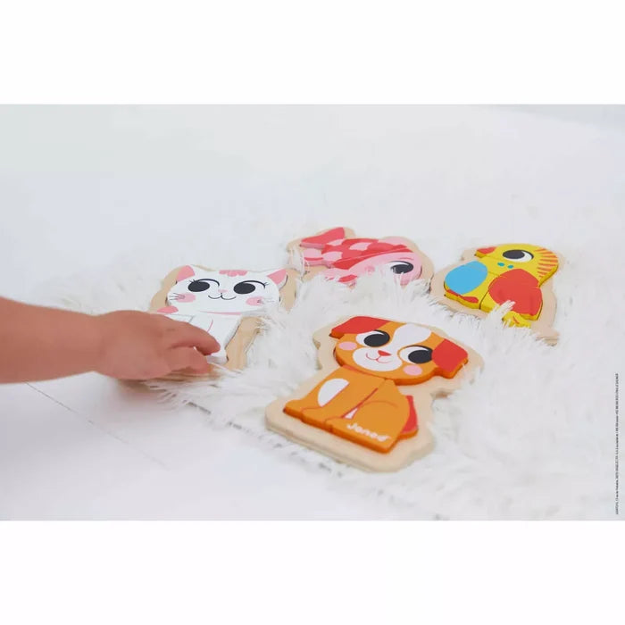 Janod 4 Progressive Puzzles - Pet