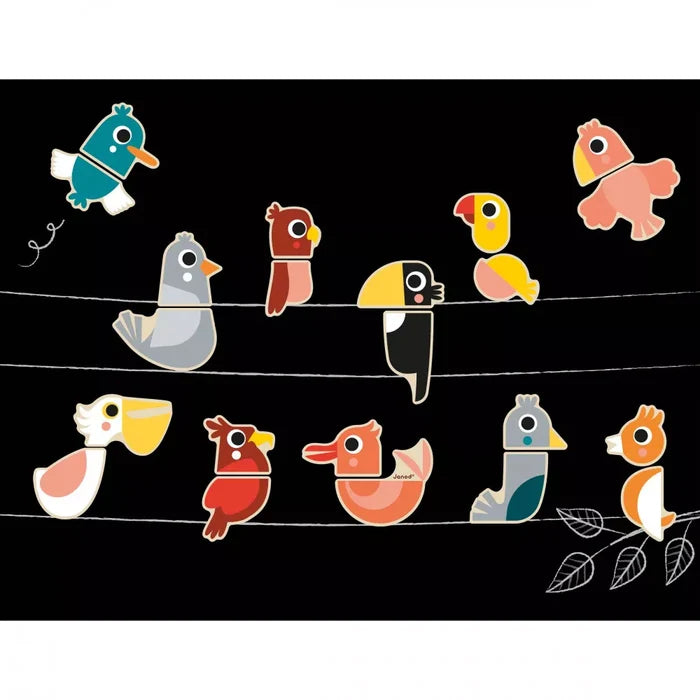 Janod Magnets Mix and Match Birds - 24pcs