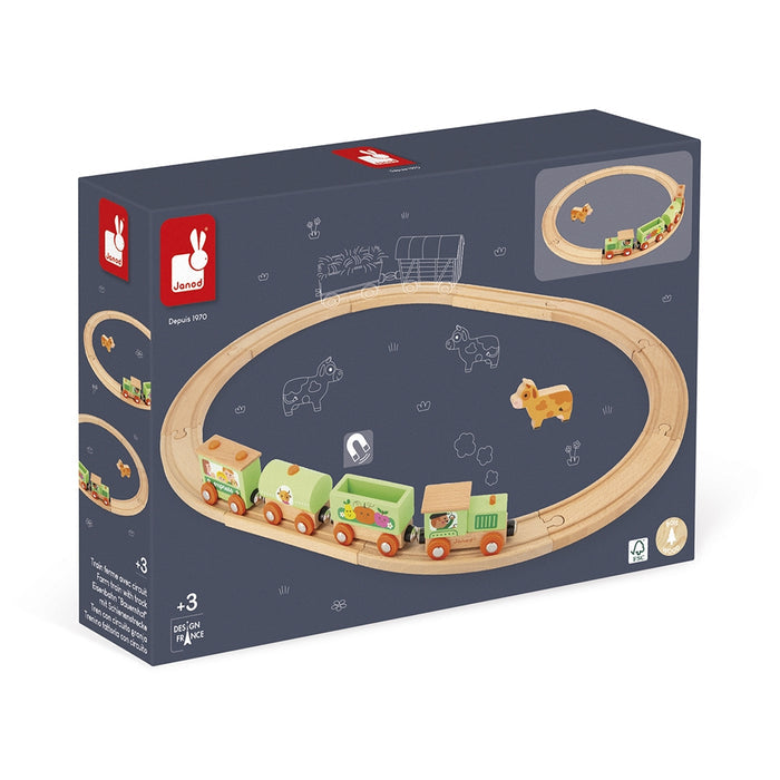 Janod Story Farm Train with Tracks