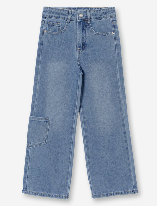 Jean à jambe droite en denim pour fille