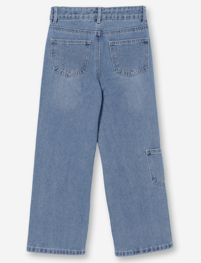 Jean à jambe droite en denim pour fille
