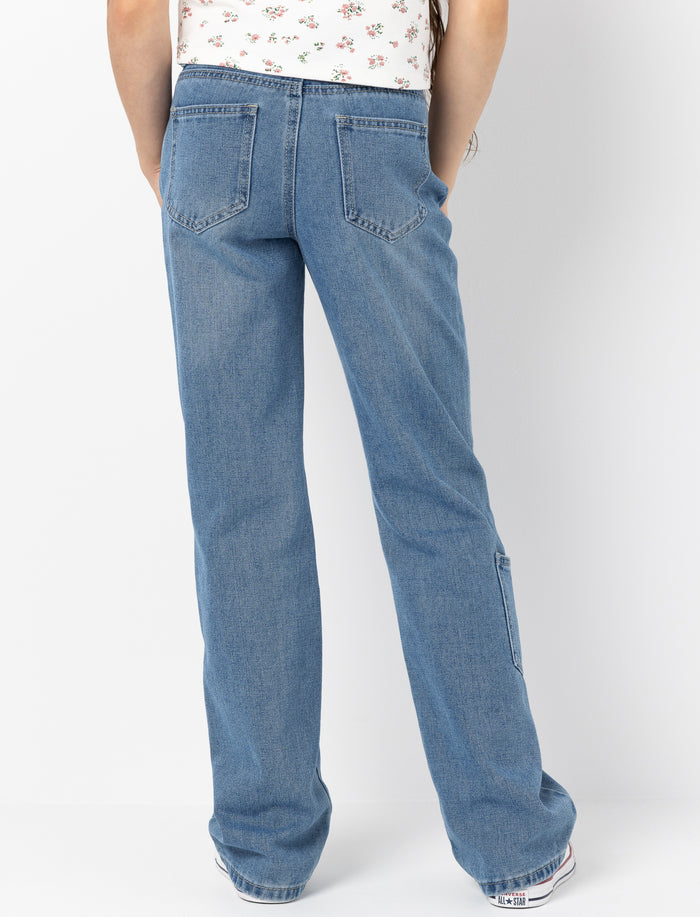 Jean à jambe droite en denim pour fille