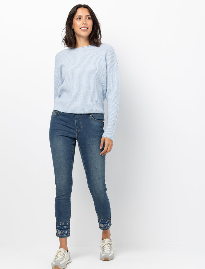 Jean à jambe droite en denim