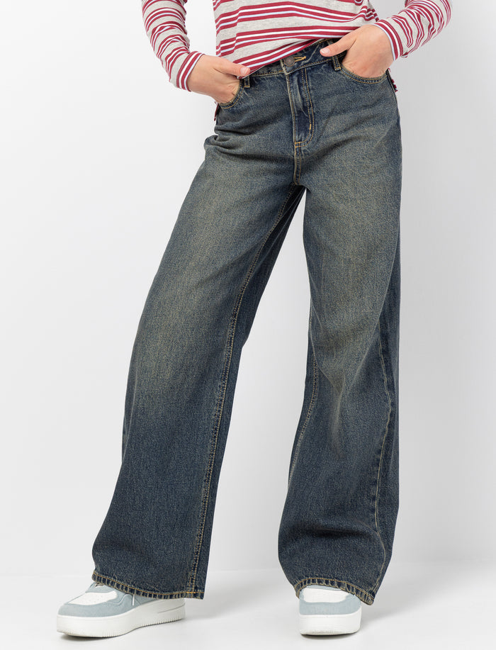 Jean à jambe large à taille régulière pour ado fille
