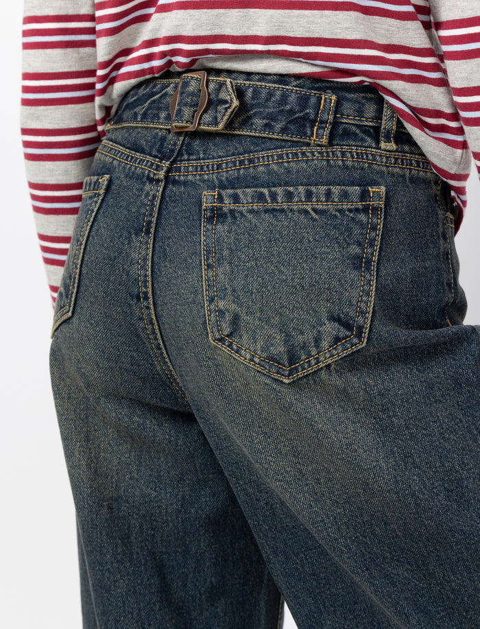Jean à jambe large à taille régulière pour ado fille