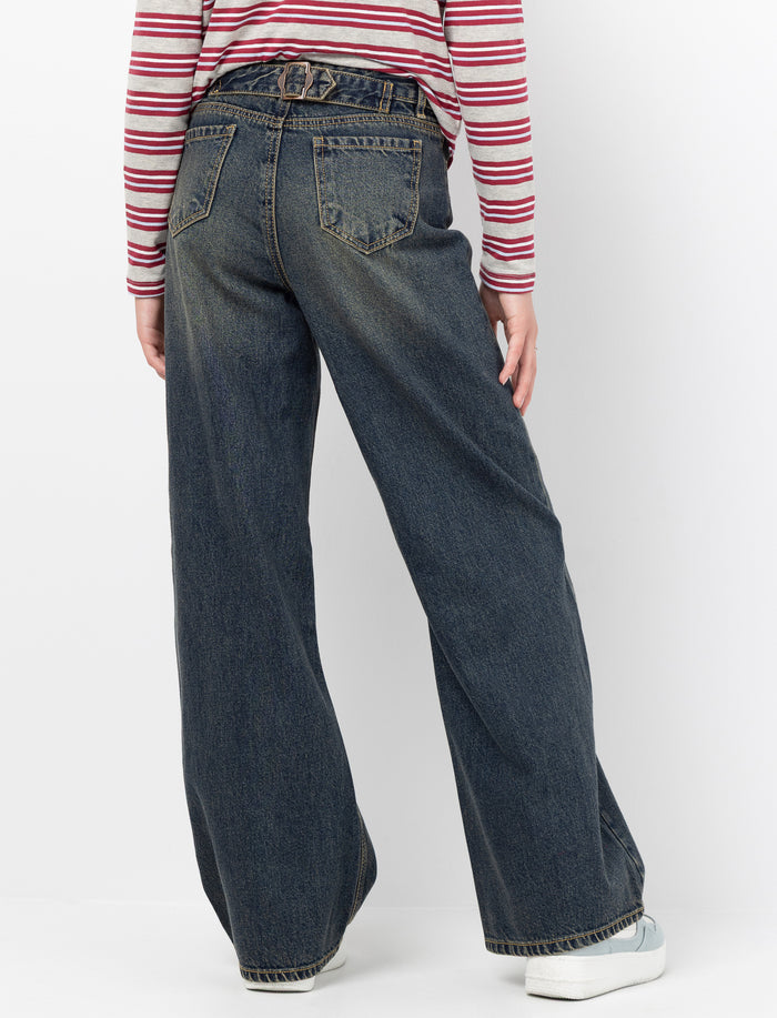 Jean à jambe large à taille régulière pour ado fille
