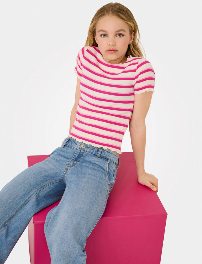 Jean à jambe large en denim pour fille
