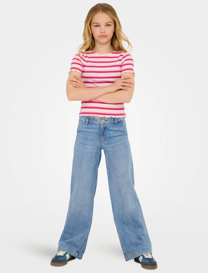 Jean à jambe large en denim pour fille