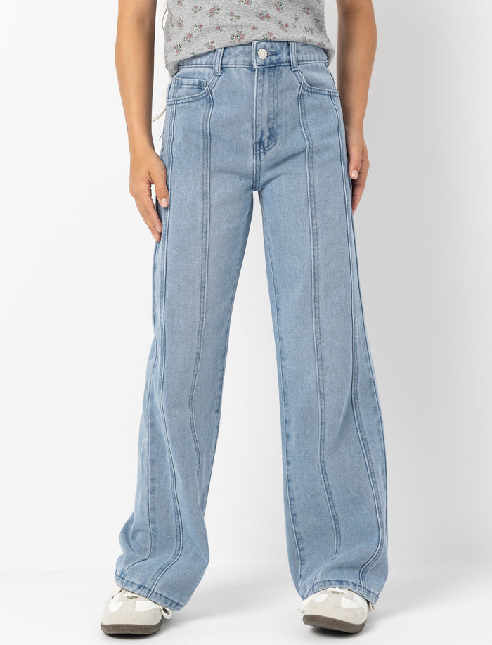 Jean à jambe large en denim pour fille