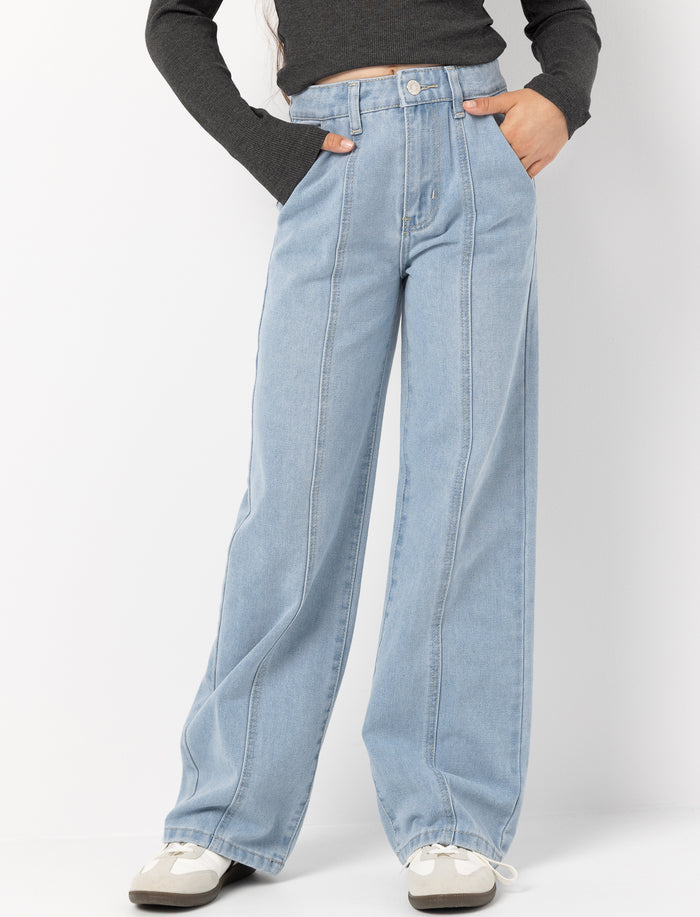 Jean à jambe large en denim pour fille