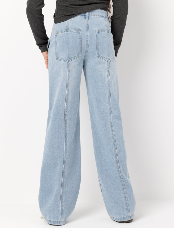 Jean à jambe large en denim pour fille