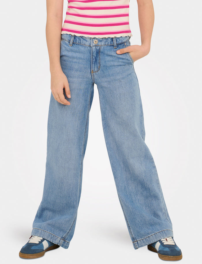 Jean à jambe large en denim pour fille