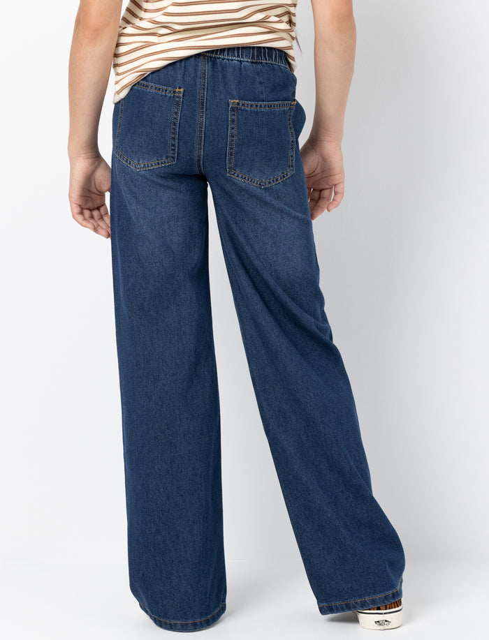 Jean à jambe large en denim pour fille