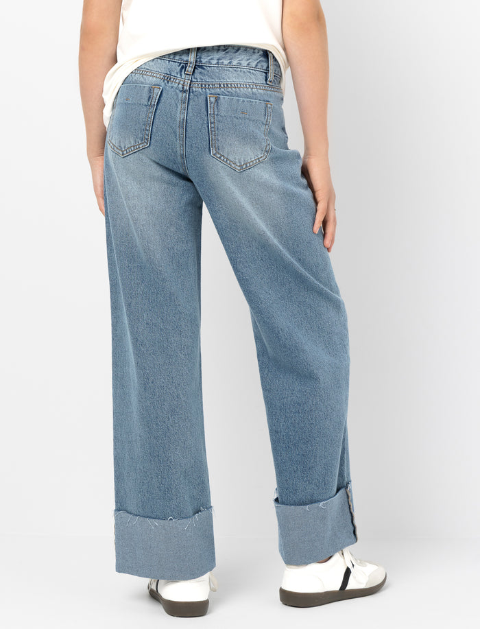 Jean à jambe large en denim pour fille