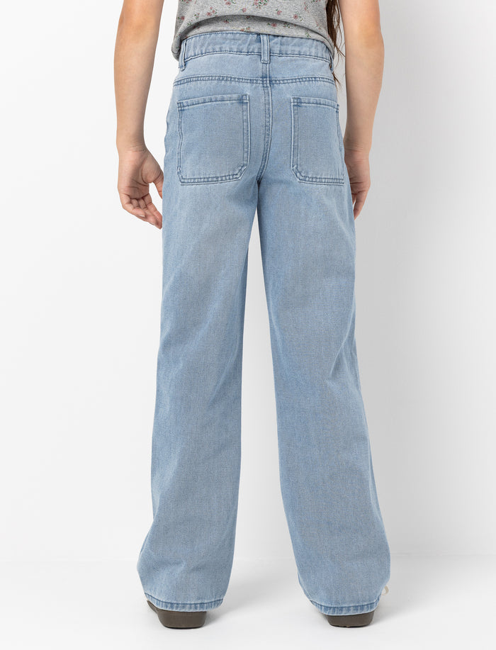 Jean à jambe large en denim pour fille