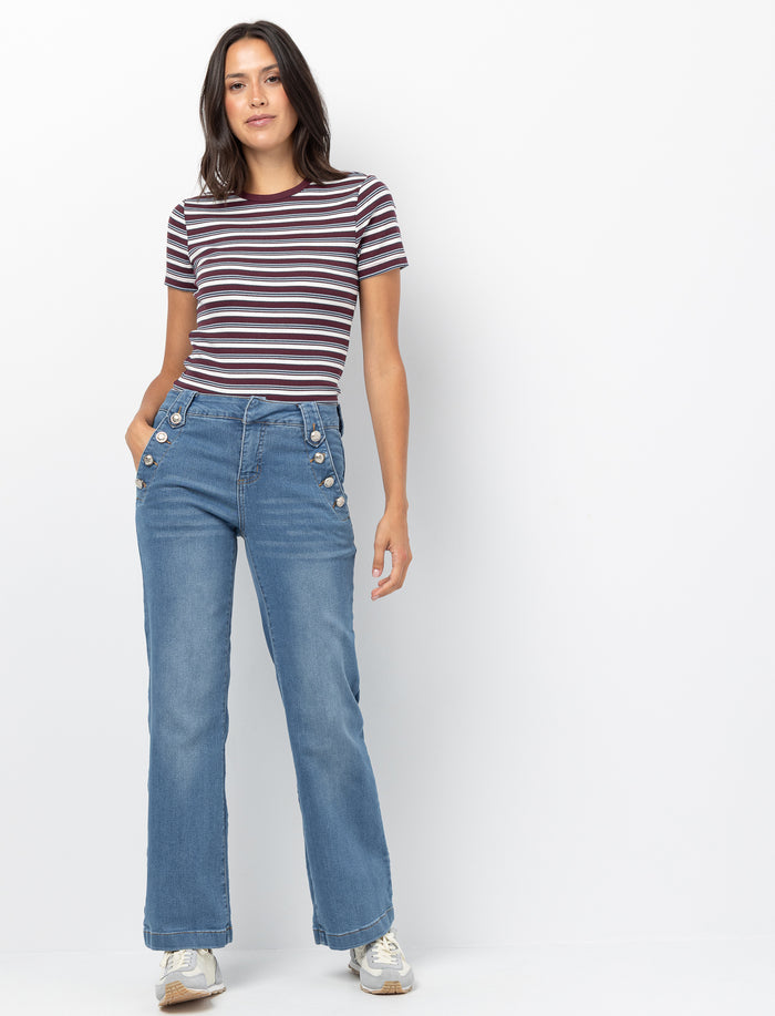 Jean à jambe large en denim
