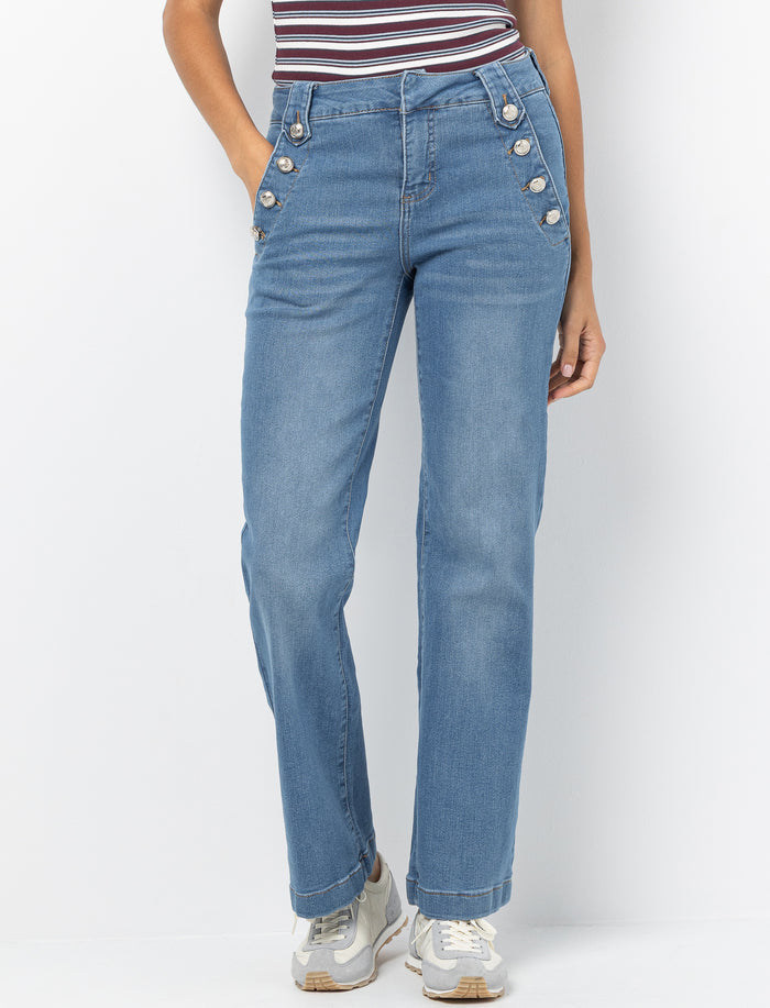 Jean à jambe large en denim