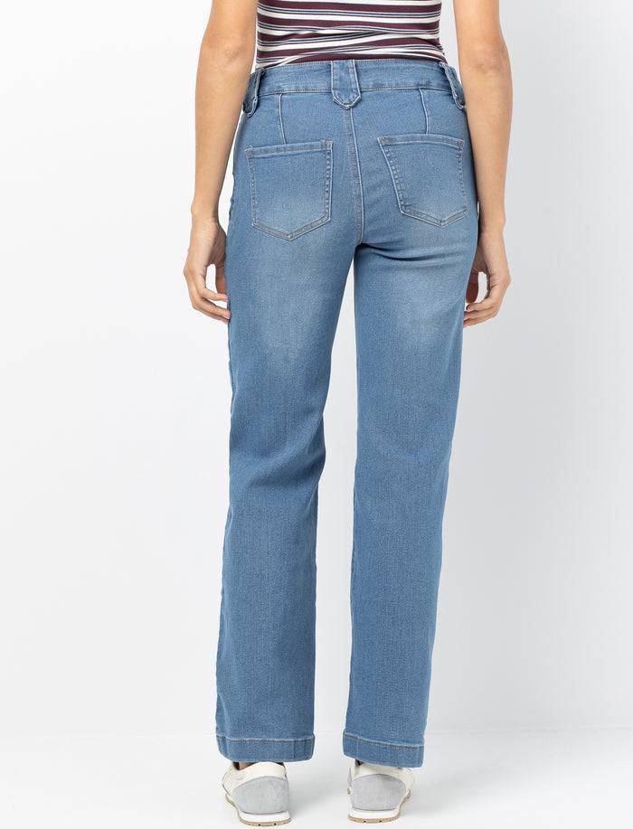 Jean à jambe large en denim