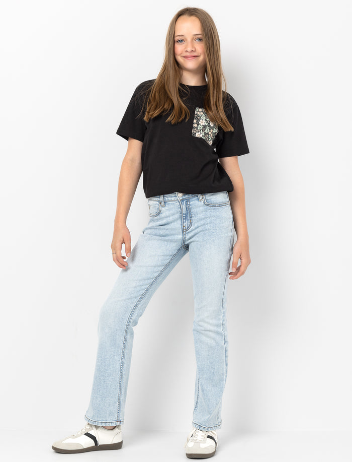 Jean en denim uni pour fille