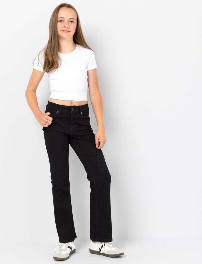 Jean semi-évasé en denim pour fille