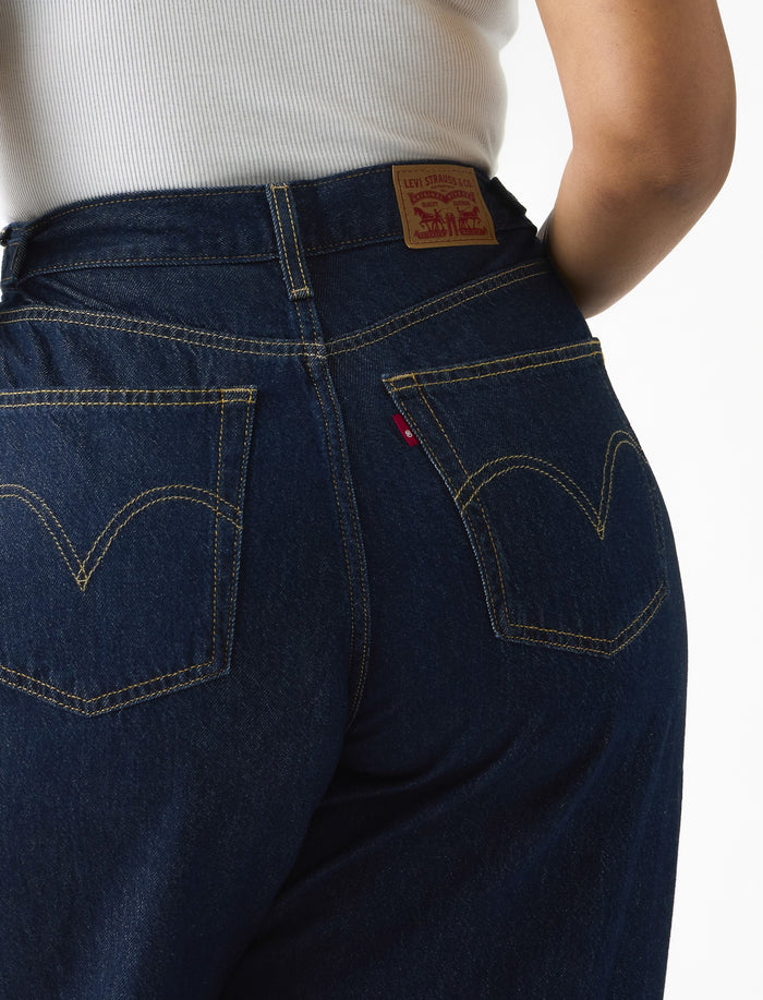 Jean taille haute à jambes larges pour femme