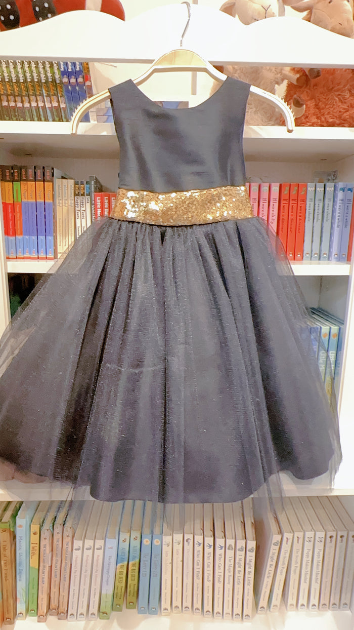 Jolene 498 Black and Gold Dress - 4Y