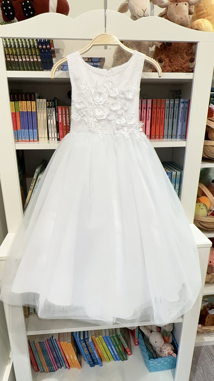 Jolene 5738 White Floral Lace Dress - 6Y