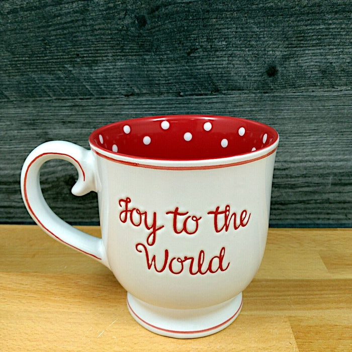 Joy to the World Holiday Coffee Mug 17oz 455ml Embossed Christmas Cup Blue Sky