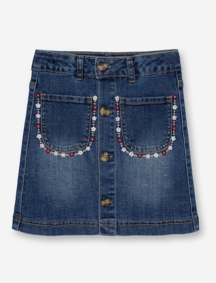 Jupe trapèze en denim pour fille