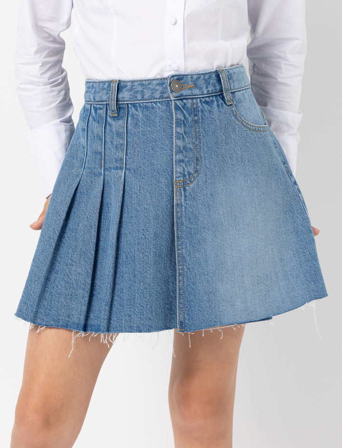 Jupe trapèze en denim pour fille