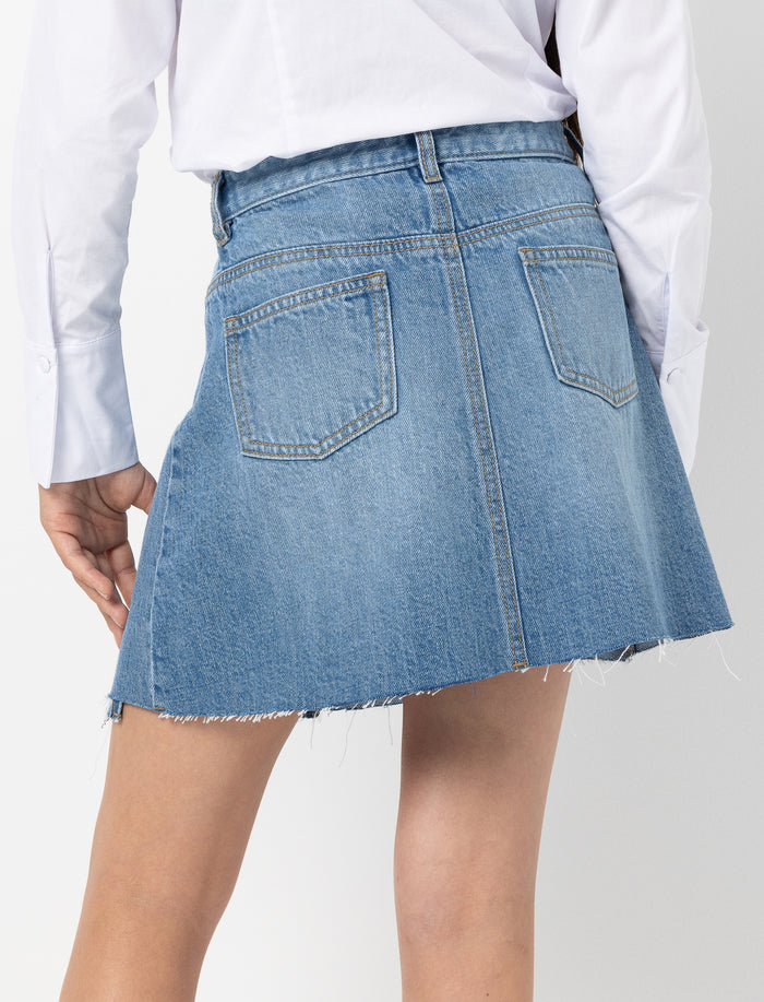 Jupe trapèze en denim pour fille