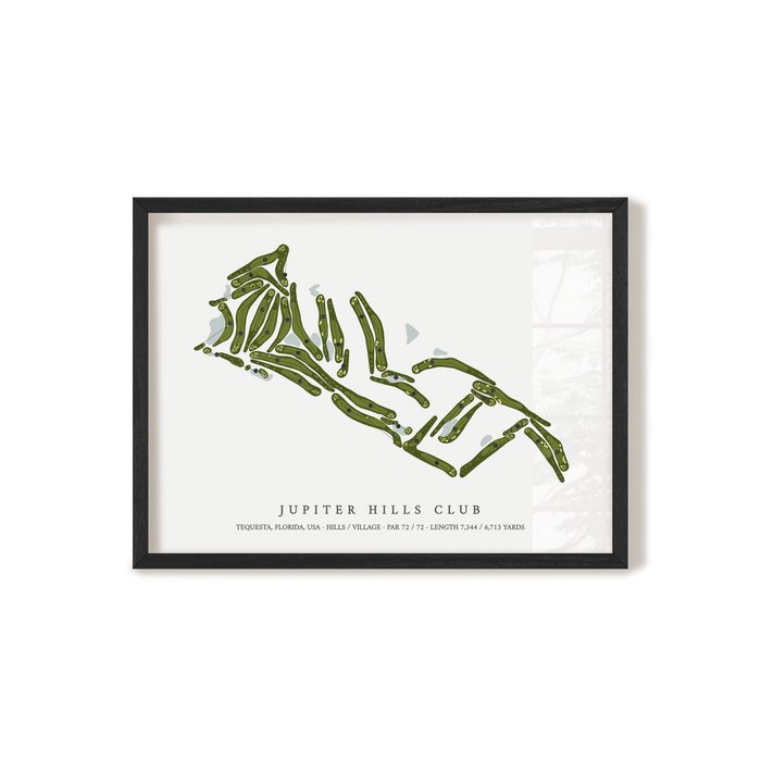 Jupiter Hills Club | Golf Course Map | Black Frame