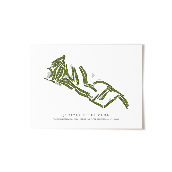 Jupiter Hills Club | Golf Course Map | Unframed