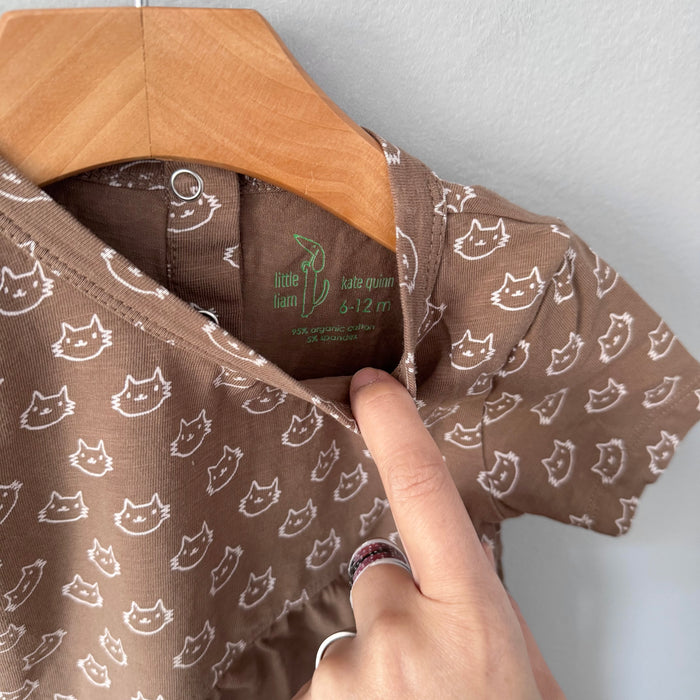 Kate Quinn / Brown cat romper / 6-12M
