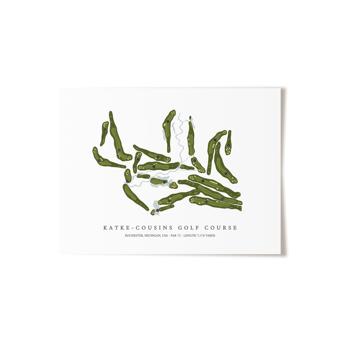 Katke-Cousins Golf Course | Golf Course Map | Unframed