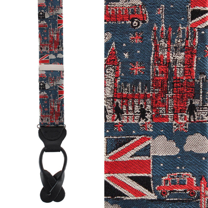 Kensington Classic Silk Novelty Button End Braces