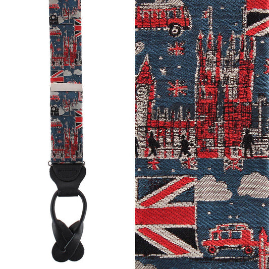 Kensington Classic Silk Novelty Button End Braces
