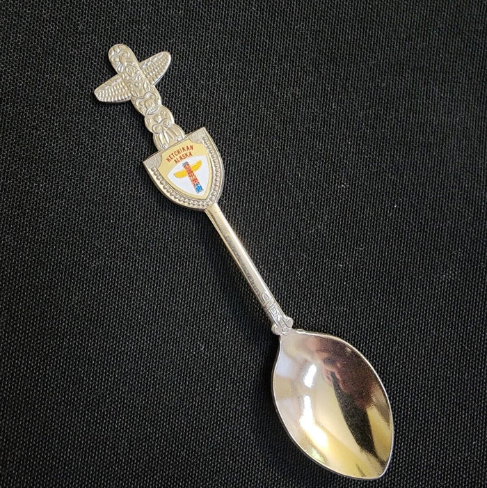 Ketchikan Alaska Travel Collectible Souvenir Spoon 5" Totem Pole Fishing Town