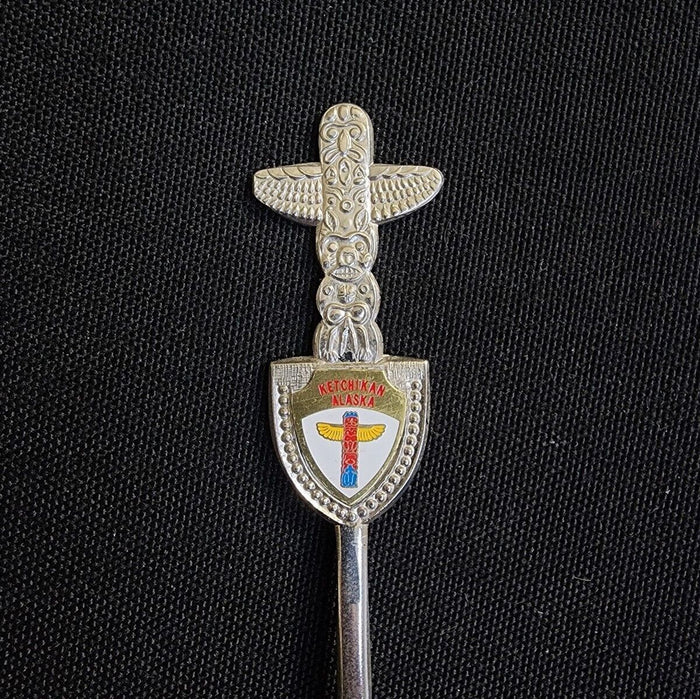 Ketchikan Alaska Travel Collectible Souvenir Spoon 5" Totem Pole Fishing Town