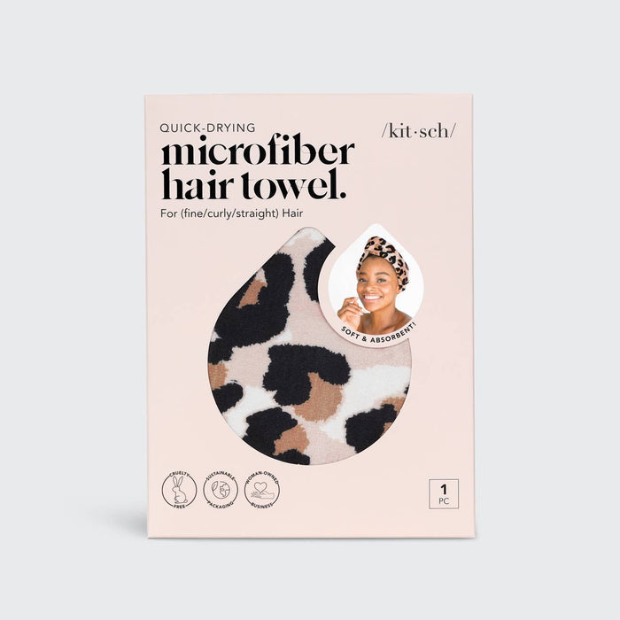 KITSCH - Quick Dry Hair Towel - Leopard