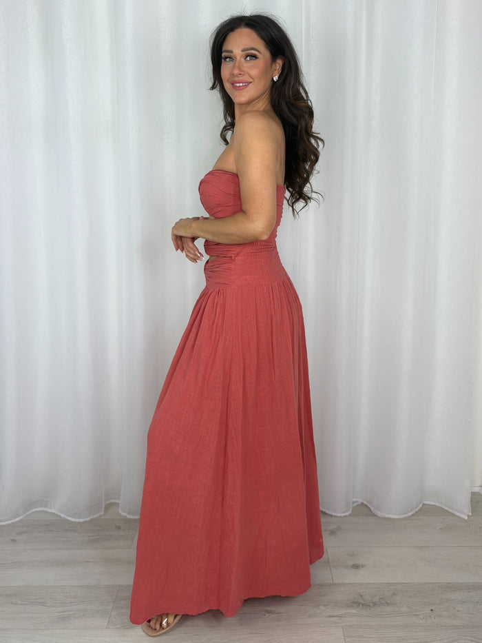 Knot Front Detail Bandeau Maxi Dress (5 Colours)