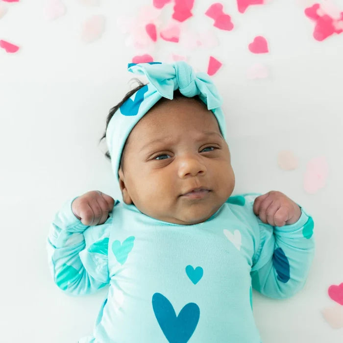 Kyte Baby Knotted Bow Headband - Robin Hearts
