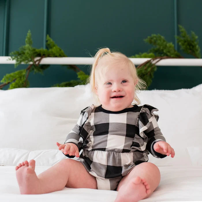 Kyte Baby Long Sleeve Bubble Romper -  Midnight Plaid